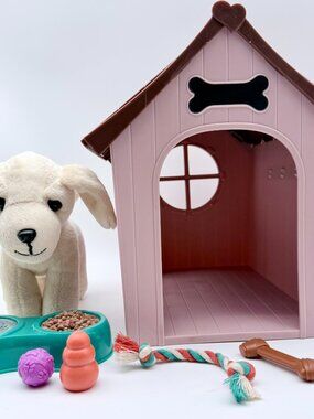 Our Generation Plush Dog House Play Set Accessories Battat